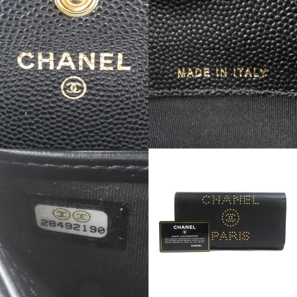 CHANEL Authentic Black Caviar Leather Deauville Wallet - Picture 5 of 5